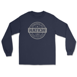 Navy Humboldt Nation Grey Logo Gildan G2400 Unisex Longsleeve