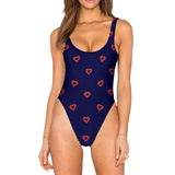 Donut Heart One Piece High Cut Swimsuit