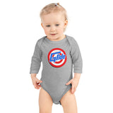 Glide Long sleeve onsie with a spin on the glide logo - Jamgoods .net