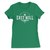 East Mill Bball Logo Ladies Kelly Green Slim Fit T-Shirt