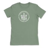 East Mill Original Logo Ladies Light Olive Boyfriend T-Shirt