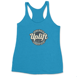 UPLIFT Old School Logo Ladies Vintage Turquoise Tri-Blend Racerback Tank