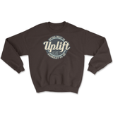 UPLIFT Old School Logo Unisex Dark Chocolate Crewneck Sweatshirt