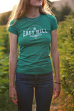 East Mill Bball Logo Ladies Kelly Green Slim Fit T-Shirt