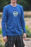 UPLIFT Old School Logo Unisex Cool Blue Cotton Long Sleeve Crew