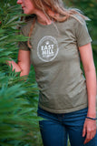 East Mill Original Logo Ladies Light Olive Boyfriend T-Shirt