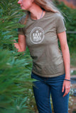 East Mill Original Logo Ladies Light Olive Boyfriend T-Shirt