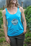 UPLIFT Old School Logo Ladies Vintage Turquoise Tri-Blend Racerback Tank