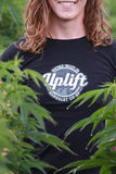 UPLIFT Old School Logo Ladies Black T Shirt Softstyle