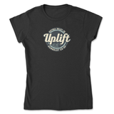 UPLIFT Old School Logo Ladies Black T Shirt Softstyle
